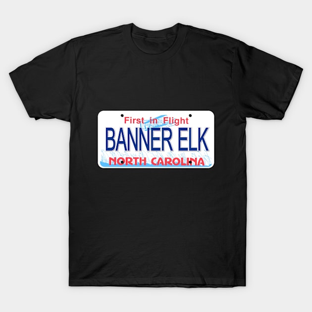 Banner Elk North Carolina License Plate T-Shirt by Mel's Designs